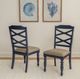 Powell® Trimble 2-Piece Beige/Navy Blue Dining Side Chair Set-1