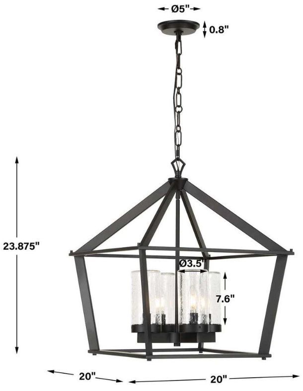 Uttermost® Evanston Matte Black 4-Light Indoor-Outdoor Pendant-2