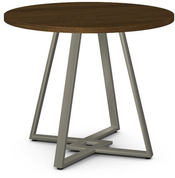Amisco Customizable Dirk Dining Table with 36" Walnut Veneer Top-0