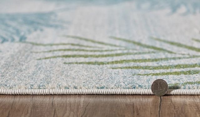 KAS Rugs Stella Ivory/Green Fauna 5'x8' Area Rug-1