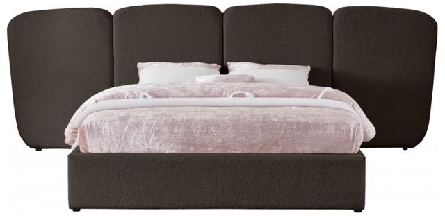 Meridian Furniture Shiloh Brown Queen Upholstered Panel Bed-1