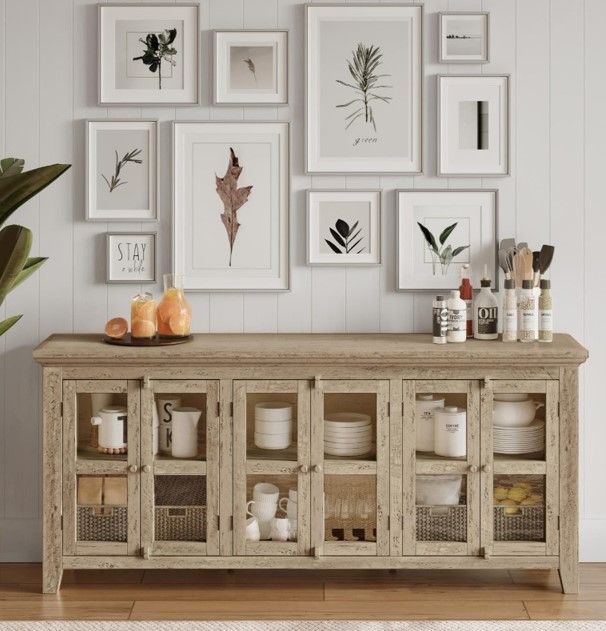 Jofran Inc. Rustic Shores Watch Hill Brown Gray 6-Door Low Accent Cabinet-1