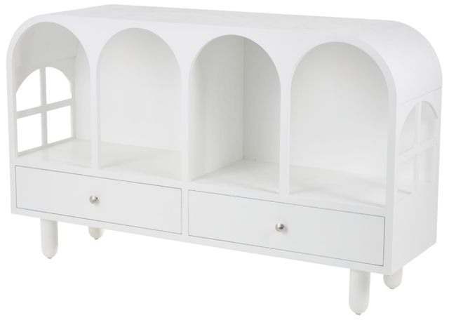 Deco Marche White 2-Drawer Console Table with Silver Knobs-0