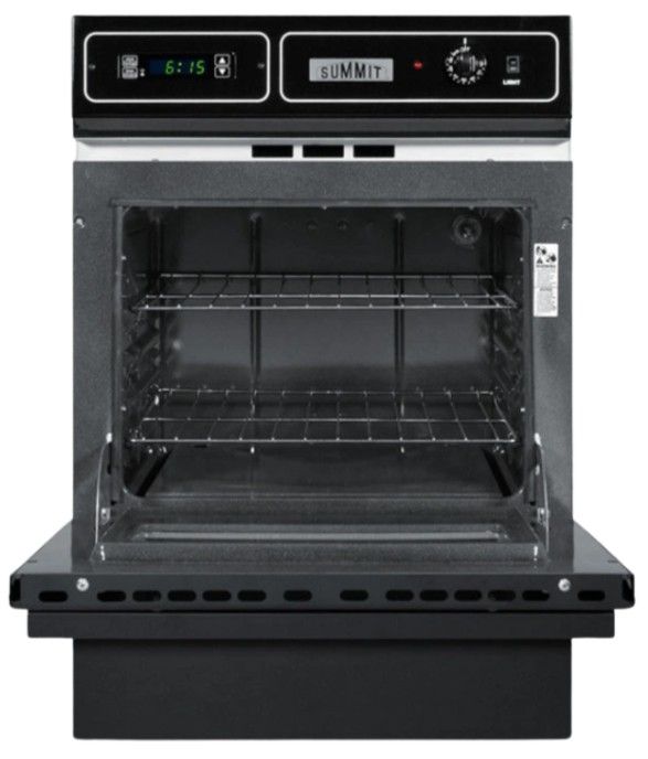 Summit® 24" Black Gas Built In Single Oven-1