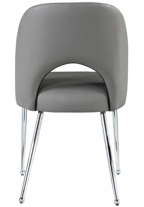 Meridian Furniture Logan Grey/Chrome Velvet Dining Side Chair-2