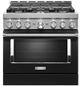 KitchenAid® 36" Imperial Black Smart Pro Style Gas Range-0