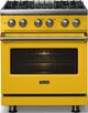 Viking® 5 Series 30" Daffodil Pro Style Dual Fuel (NG) Range with Brushed Brass Trim-2