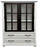Million Dollar Rustic White Bookcase with Dark Doors-0