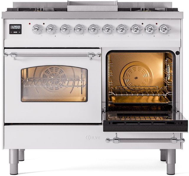 Ilve® Nostalgie II Series 40" White Pro Style Dual Fuel Range-3