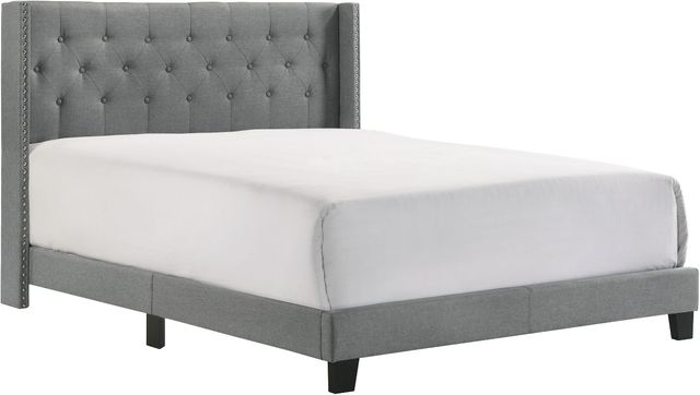 Crown Mark Makayla Gray Upholstered Full Panel Bed-0