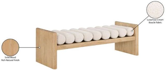 Meridian Furniture Waverly Cream/Natural 52" Upholstered Bench-2