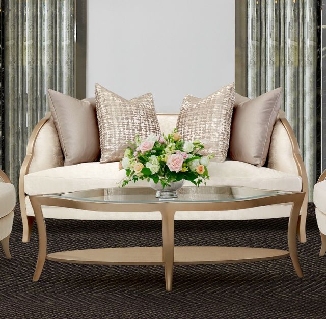 Michael Amini® Malibu Crest Chardonnay Loveseat-1