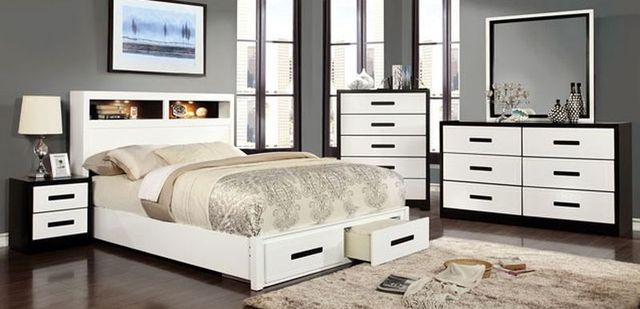 Furniture of America® Rutger Two-Tone Queen Storage Bed-2