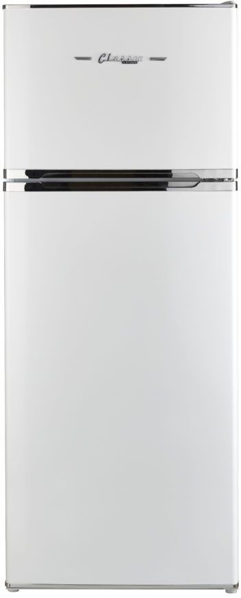 Unique® Appliances Classic Retro 14.0 Cu. Ft. White Counter Depth Freestanding Top Freezer Refrigerator-0