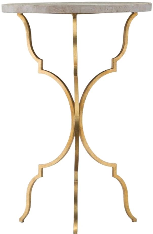 Hooker® Furniture Commerce and Market Martini Beige Accent Table with Gold Base-0