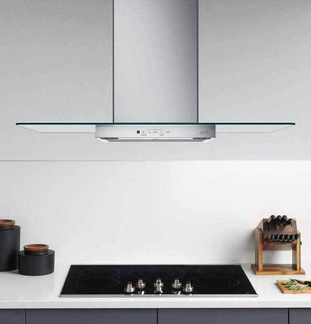 Café™ 36" Stainless Steel Wall Mount Glass Canopy Chimney Hood-1