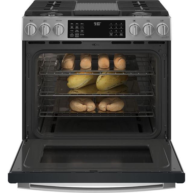 GE Profile™ 30" Stainless Steel Slide In Gas Range-3
