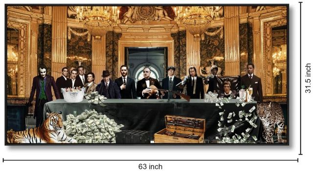 Classy Living Classic Gangster Movie Icons Art in Lavish Setting Wall Art-2