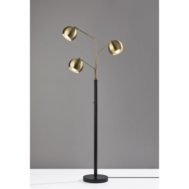 Adesso® Emerson Black/Antique Brass Tree Lamp-3