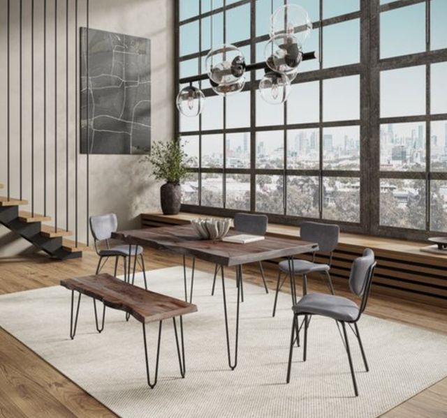 Jofran Inc. Nature's Edge Slate 60" Dining Table with Black Base-1