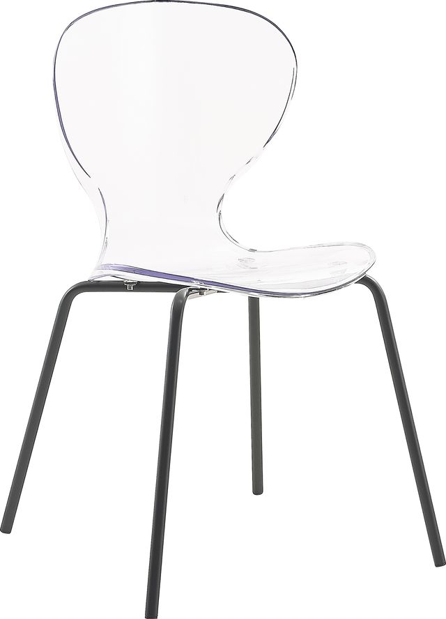Meridian Furniture Clarion Clear/Matte Black Dining Chair-0