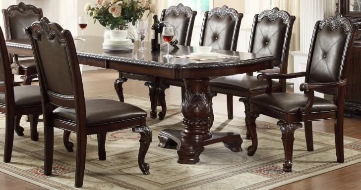 Crown Mark Kiera 7-Piece Brown Dining Table Set Miskelly Furniture