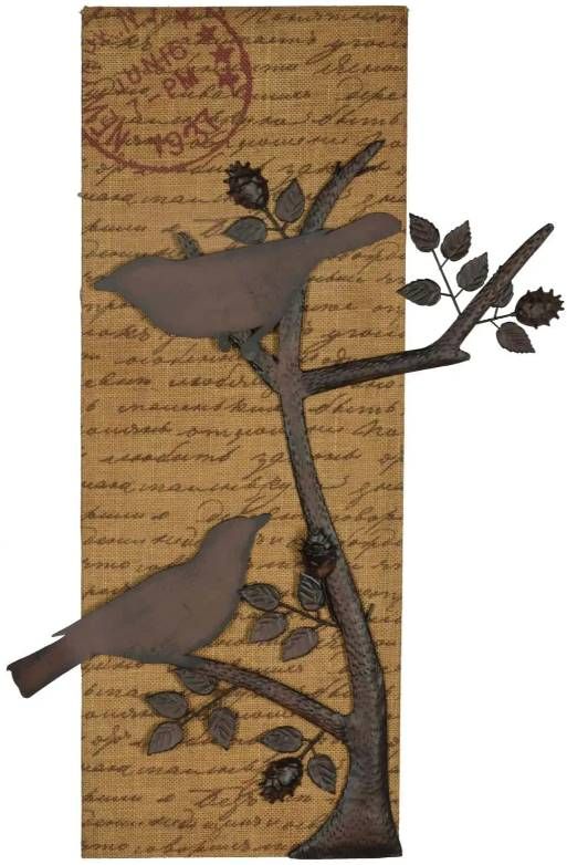Classy Art 2-Piece Brown Birds on Burlap Wall Art Set-2