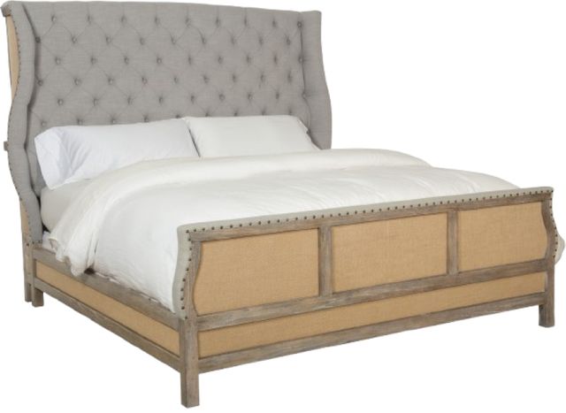 Hooker® Furniture Boheme Bon Vivant De-Constructed Antique Milk Paint/Antwerp Linen King Sleigh Bed-0