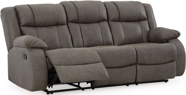 Signature Design by Ashley® First Base Gunmetal Reclining Sofa -1