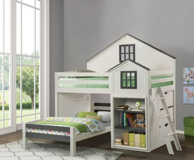 ACME Furniture Ratana Gray/White Twin Panel Bed-1