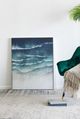 A & B Home Blue/Cream/White Myrtle Framed Gesso Wall Art-5