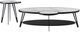 Armen Living Banks 2-Piece White Top Coffee Table Set with Black Base-3