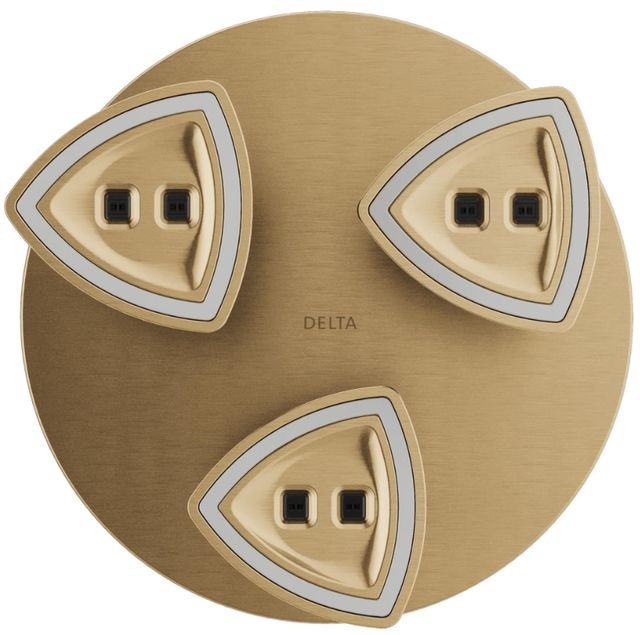 Delta Universal Showering Champagne Bronze H2Okinetic® Pendant Raincan Shower Head with LED Light-3