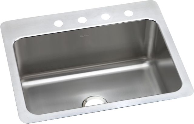 Elkay Lustertone® Classic Lustrous Satin 27" x 22" x 10" MR2-Hole Single Bowl Dual Mount Sink-0