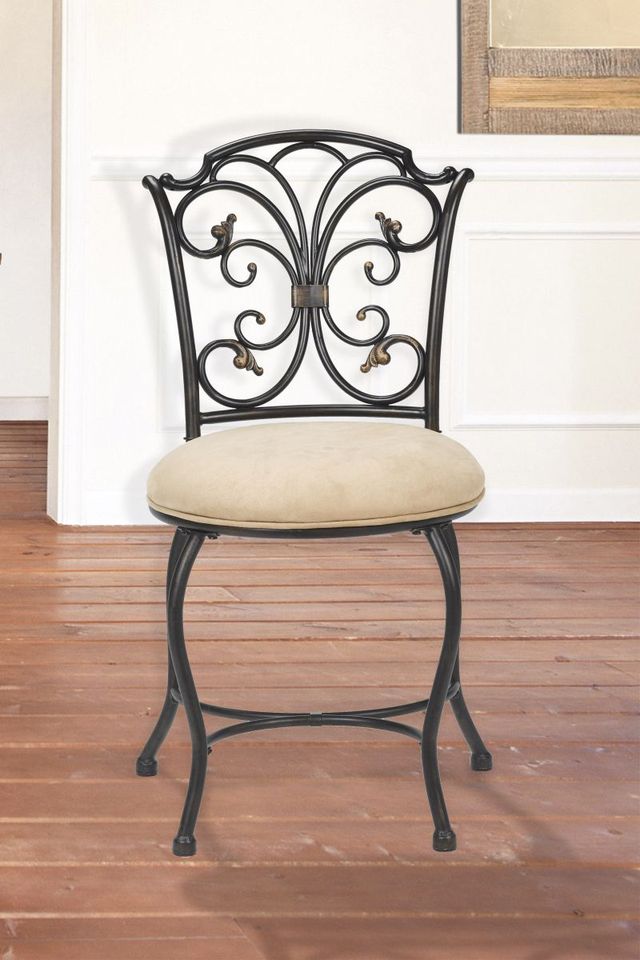 HH2 Home Sparta Beige/Black Gold Vanity Stool-2