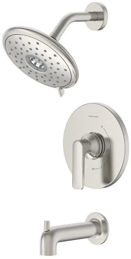American Standard Aspirations Brushed Nickel Tub and Shower Trim Kit with Water-Saving Showerhead and Lever Handle-1