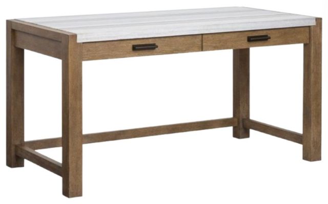 Magnussen Home® Plum Creek Sierra Brown Writing Desk with Marble Top-0
