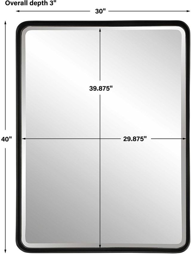 Uttermost® Crofton Satin Black Large Mirror-3