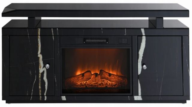 ACME Furniture Drisana Black Mirrored Fireplace TV Stand-3