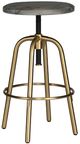 Uttermost® Revolve Dark Walnut/Plated Brushed Brass Counter Stool-4