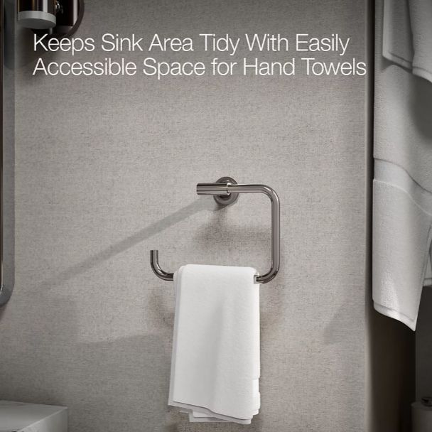KOHLER® Purist® Vibrant Titanium Towel Ring-3