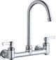 Elkay Chrome Scrub/Handwash 8" Centerset Wall Mount Faucet with 5" Gooseneck Spout and 2" Lever Handle-0
