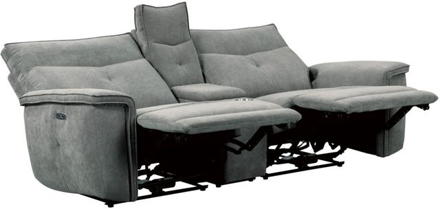 Homelegance® Tesoro Dark Gray Double Power Reclining Loveseat with Center Console and Power Headrests-1