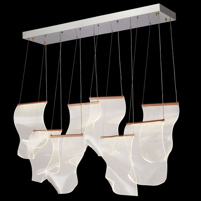 Michael Amini® Sheer Waves Chrome/Rose Gold 8-Light LED Chandelier-4