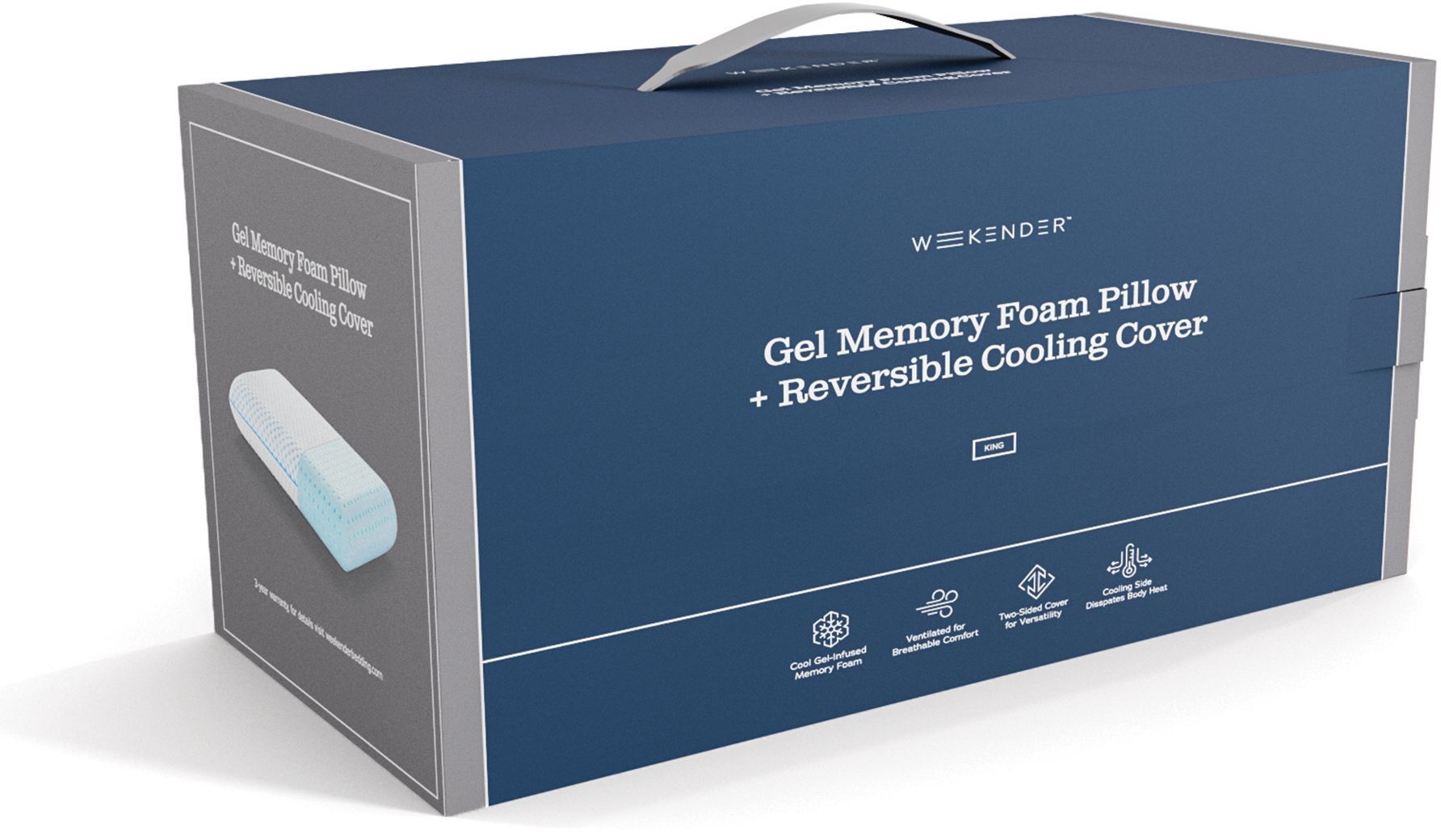 Weekender Gel Memory Foam + Reversible Cooling Pillow - Thumbnail 5