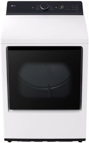 front view of the LG 7.3 Cu. Ft. Alpine White Electric Dryer