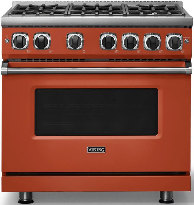 Viking® 7 Series 36" Spiced Cider Pro Style Natural Gas Range-2