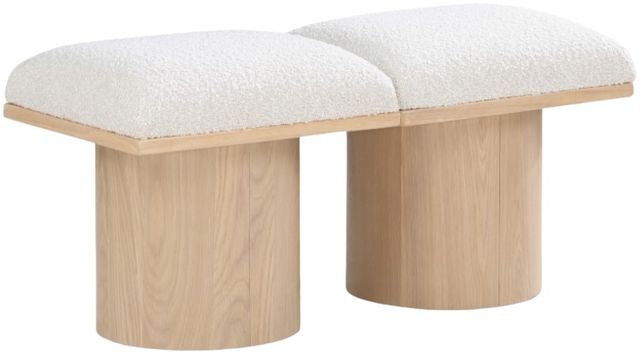 Meridian Furniture Pavilion 2-Piece Cream/Natural 36" Modular Bench-0