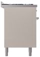 Ilve® Nostalgie II Noblesse 60'' Antique White Pro Style Dual Fuel Range with Chrome Trim-2