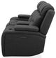 Liberty Furniture Chapman Aline Coal Leather Power Reclining Loveseat with Console-1